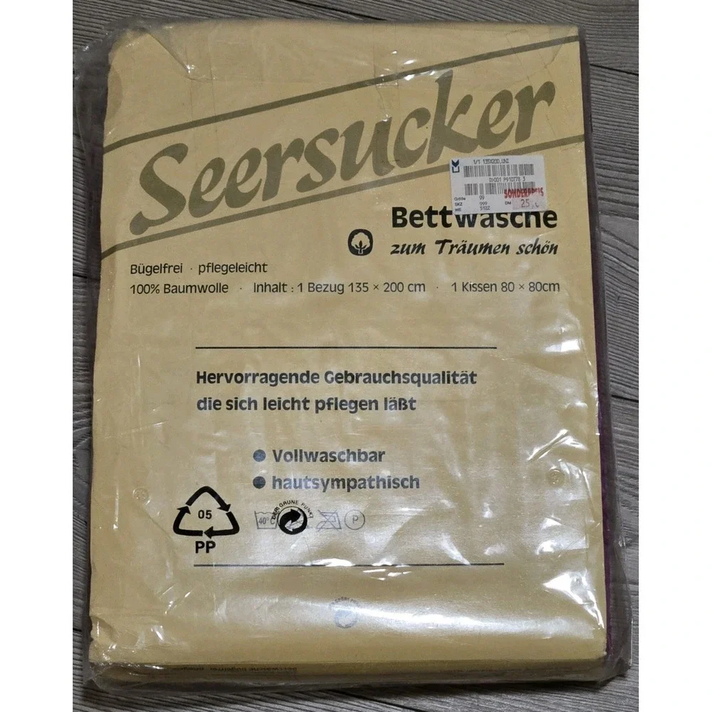 Seersucker Bettwasche Pink Duvet Cover 135x200 Cm Pillowcase 80x80 Cotton German